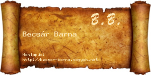 Becsár Barna névjegykártya