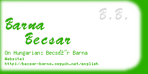 barna becsar business card
